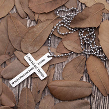 Load image into Gallery viewer, Cross Charm Keychain Necklace Inspirational Gifts for Men Women Boys Girls Strength Bible Verse Philippians 4:13 Enrgaved Metal Keyring Jewelry for Purse Baptism Favors Faith Gifts Scripture