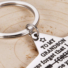 Load image into Gallery viewer, to My Grandson Keychain Valentine’s Day Gifts for Grandson Graduation from Grandma Grandpa Fathers Day Christmas Sweet 16th Birthday Gifts for Him Teens Adult Men Teenage Boys Inspirational