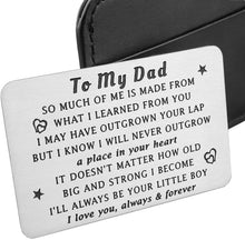 Load image into Gallery viewer, Son To Dad Gifs From Son To Father Wallet Insert Card For Dad Fathers Day Valentine Birthday Son To Step Dad from Little boy Kids I Love You Father Step Father Figure Wedding Men Him