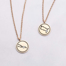 Load image into Gallery viewer, 12 Zodiac Constellation Necklace Valentine Day Gifts For Her Women Girls Star Birth Sign Necklace Gifts Horoscope Necklace Rose Gold 16" - 18" Chain Astrology Jewelry Pendant Celestial Necklace Zodiac Charm Gifts
