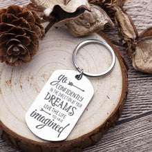 Load image into Gallery viewer, Inspirational Keychain Gifts Personalized Engraved Charm Key Chain Ring Pendant Go Confidently in The Direction of Your Dreams Graduation Birthday Gift for Office, Teen Boys, Teenage Girls