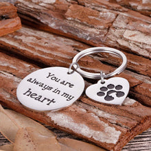 Load image into Gallery viewer, Pet Memorial Gifts Keychain for Pet Dogs Owner Dog Mom Dad Remembrance Memory Sympathy Gifts for Loss of Dog Pet Loss Gifts Keepsake for Dog Lover You are Always in My Heart Paw Print Keyring