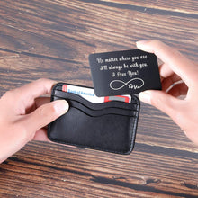 Load image into Gallery viewer, Valentine Gifts for Him Her Black Wallet Card Husband Boyfriend Anniversary Mini Love Note from Wife Girlfriend Anniversary Men Birthday Wedding Gifts for Groom Bride Deployment Engagement Gifts