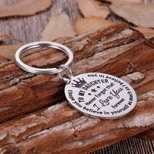 Load image into Gallery viewer, To My Daughter Keychain Gifts From Mom Dad To Daughter Inspirational Christmas Gifts For Her Women Girls Adoptive Step Daughter Birthday Wedding Graduation Encouragement Gifts To Girls Mothers Day