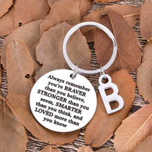 Load image into Gallery viewer, Inspirational Christmas Gifts for Son Daughter Keychain Personalized Initial Charm Valentine Women Men Friends Teens Sweet 16 Birthday College Graduation Gifts for Teenage Boy Girls Gifts Him Her
