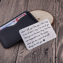 Load image into Gallery viewer, Anniversary Gifts Wallet Insert Card For Men Husband From Wife Girlfriend Boyfriend Birthday Gifts Metal Mini Love Note Valentine Wedding Gifts For Groom Bride Him Her Deployment Gifts