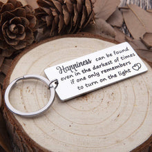 Load image into Gallery viewer, Encouragement Keychain Gifts for Women Teens Happiness Can Be Found in The Darkest of Times Harry Potter Key Ring Daughter Son Gifts Inspirational Motivational Gifts for Girls Boys Men