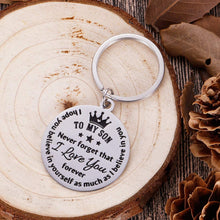 Load image into Gallery viewer, To My Son Keychain Gifts From Mom Dad Mother To Son Stocking Stuffers Inspirational Christmas Gifts For Him Men Teen Boys Kids Birthday Wedding Graduation Encouragement Gifts To Boys Fathers Day