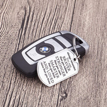 Load image into Gallery viewer, Inspirational Encouragement Gifts for Son Daughter Keychain Women Men College Students Teenage Boy Girls Birthday Wedding Always Remember You are Braver Engraved Key Ring for Men Teens
