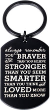 Load image into Gallery viewer, Inspirational Gifts for Teenage Girl Stocking Stuffers for Teens Girls Boys Women Engraved Keychain Always Remember You are Braver Than You Believe Graduation Birthday Gift for Teen Boys Kids