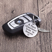 Load image into Gallery viewer, Memorial Gifts Keychain Remembrance Gifts A Piece of My Heart Lives in Heaven Honor Gifts in Memory of Pet Baby Loss Mom Dad Grandpa Loss Memorial Gifts Sympathy Gifts
