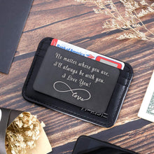 Load image into Gallery viewer, Valentine Gifts for Him Her Black Wallet Card Husband Boyfriend Anniversary Mini Love Note from Wife Girlfriend Anniversary Men Birthday Wedding Gifts for Groom Bride Deployment Engagement Gifts