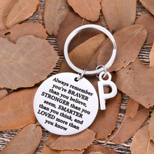 Load image into Gallery viewer, Inspirational Christmas Gifts for Son Daughter Keychain Personalized Initial Charm Valentine Women Men Friends Teens Sweet 16 Birthday College Graduation Gifts for Teenage Boy Girls Gifts Him Her