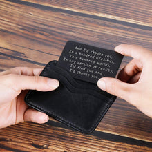 Load image into Gallery viewer, Valentine Gifts for Him Her Men Wallet Card Black for Boyfriend Husband Christmas from Wife Girlfriend Anniversary Birthday Gift Mini Love Note Wedding Engagement Gifts for Groom Fiance I love you