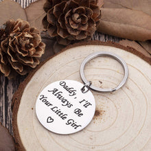 Load image into Gallery viewer, Fathers Day Gifts For Dad Keychain Birthday Gifts For Step Dad From Daughter Son Kids Wife Always Be Your Little Girl Key Ring Father In Law Dad Of The Bride Wedding Anniversary Men Him