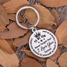 Load image into Gallery viewer, To My Son Keychain Gifts From Mom Dad Mother To Son Stocking Stuffers Inspirational Christmas Gifts For Him Men Teen Boys Kids Birthday Wedding Graduation Encouragement Gifts To Boys Fathers Day