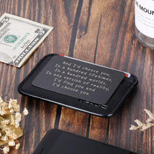 Load image into Gallery viewer, Valentine Gifts for Him Her Men Wallet Card Black for Boyfriend Husband Christmas from Wife Girlfriend Anniversary Birthday Gift Mini Love Note Wedding Engagement Gifts for Groom Fiance I love you