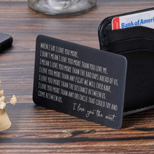 Load image into Gallery viewer, Wallet Insert Card Christmas Gifts for Him Her Husband Boyfriend Valentine Anniversary Birthday Gifts Mini Love Note Wedding Engagement Gifts Men