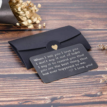 Load image into Gallery viewer, Wallet Insert Card Christmas Giftsfor Him Husband Boyfreind Valentine Mini Love Note from Wife Girlfriend Anniversary Men Birthday Wedding Gifts for Groom Bride Her Deployment Engagement Gifts