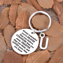 Load image into Gallery viewer, Inspirational Christmas Gifts for Son Daughter Keychain Personalized Initial Charm Valentine Women Men Friends Teens Sweet 16 Birthday College Graduation Gifts for Teenage Boy Girls Gifts Him Her