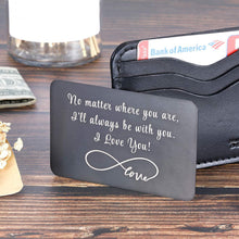Load image into Gallery viewer, Valentine Gifts for Him Her Black Wallet Card Husband Boyfriend Anniversary Mini Love Note from Wife Girlfriend Anniversary Men Birthday Wedding Gifts for Groom Bride Deployment Engagement Gifts