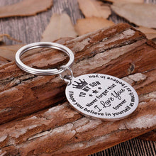 Load image into Gallery viewer, To My Son Keychain Gifts From Mom Dad Mother To Son Stocking Stuffers Inspirational Christmas Gifts For Him Men Teen Boys Kids Birthday Wedding Graduation Encouragement Gifts To Boys Fathers Day