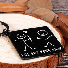 Load image into Gallery viewer, I’ve Got Your Back Keychain Funny Stick Figures Best Friend Gag Gifts for Her Him BFF Friend Brother Sister Besties Boyfriend Birthday Christmas Valentine Graduation Friendship Gift for Women Men