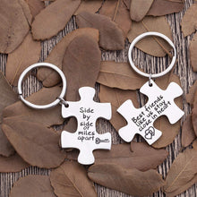 Load image into Gallery viewer, Best Friend Gifts for Women Girls Friendship Gifts Puzzle Pieces Side by Side Or Miles Apart Keychain Birthday Gifts for Best Friend BFF Women Men Teen Departing Gifts