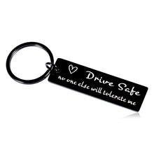Load image into Gallery viewer, Boyfriend Gifts Men Valentines Day Gifts For Husband Him From Wife Girlfriend Drive Safe Keychain Fathers Day Birhtday Sentimental Fiance Gifts For Men Dad New Driver Best Friends BF Black Key Chain