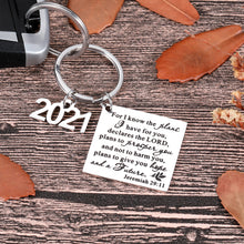 Load image into Gallery viewer, Christian Gift Religious Rings For Women Men Jewelry Lords Prayer Ring Bible Verse Journal Jeremiah 29:11 Inspirational Scripture Keychain From Mom Dad Godfather Church Present Christmas Thanksgiving Day Encouragement Charm For Daughter Son Couple