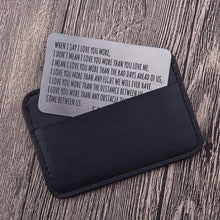 Load image into Gallery viewer, Wallet Insert Card Anniversary Gifts For Men Husband From Wife Girlfriend Boyfriend Birthday Gifts Metal Mini Love Note Valentine Wedding Gifts For Groom Bride Him Her Deployment Gifts