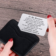Load image into Gallery viewer, to My Grandson Wallet Card Inserts Christmas Valentine Gifts for Grandchild from Grandma Grandpa Graduation Fathers Day Sweet 16th Birthday Gifts for Him Teens Adult Men Teenage Boys Inspirational