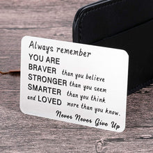 Load image into Gallery viewer, Wallet Card Insert Inspirational Christmas Valentine Gifts For Teen Guys Girls Women Men 2021 Gradation Gifts For Son Daughter Graduates Teenage Coming of Age Birthday For Teens Him Her