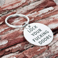 Load image into Gallery viewer, Lock Your Door Keychain My Favorite Murder Hotel Keychain for Murderinos True Crime Fans Gifts New Home Housewarming Gifts for Friends Podcast Lover Fans Enthusiasts Him Her Moving in