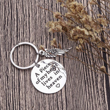 Load image into Gallery viewer, Memorial Gifts Keychain Remembrance Gifts A Piece of My Heart Lives in Heaven Honor Gifts in Memory of Pet Baby Loss Mom Dad Grandpa Loss Memorial Gifts Sympathy Gifts