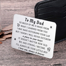 Load image into Gallery viewer, Son To Dad Gifs From Son To Father Wallet Insert Card For Dad Fathers Day Valentine Birthday Son To Step Dad from Little boy Kids I Love You Father Step Father Figure Wedding Men Him