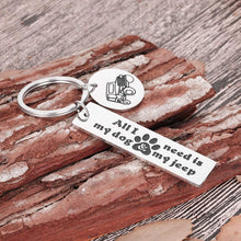 Load image into Gallery viewer, Jep Dog Lover Keychain Gifts For Dog Jep Owner Dog Mom Dad Jep Enthusiasts Gifts For Jeeper Girl Boy Men Women Friends Funny Keyring My Dog And My Jep Jeepsy Soul Jewelry Christmas Presents