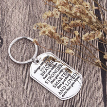 Load image into Gallery viewer, Inspirational Encouragement Gifts for Son Daughter Keychain Women Men College Students Teenage Boy Girls Birthday Wedding Always Remember You are Braver Engraved Key Ring for Men Teens