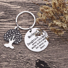 Load image into Gallery viewer, Mothers Day Gifts Keychain For Mom Mothers And Daughters Never Truly Part Mom From Daughter Gifts For Women Birthday Wedding Keyring Bonding Parting Graduation Gifts Keepsake From Mom Daughter