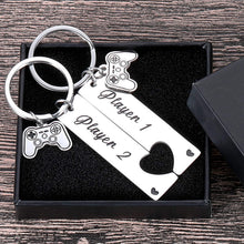 Load image into Gallery viewer, Gamer Player 1 Player 2 Matching Keychains Christmas Gifts for Gamer Couples Boyfriend Male Friends Husband Valentine Gifts to Gamer Girlfriend Wife Anniversary Birthday Gifts for Him Her Men Funny
