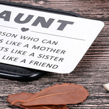 Load image into Gallery viewer, Aunt Christmas Gifts Wallet Card Inserts for Auntie from Niece Nephew to Aunt Valentine Birthday Gifts for Women Stocking Stuffer Mothers Day for Aunts Mini Love Note Reminder Thanksgiving to Aunt