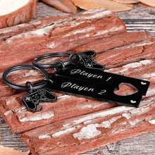Load image into Gallery viewer, Gamer Player 1 Player 2 Matching Keychains Christmas Gifts for Gamer Couples Boyfriend Male Friends Husband Valentine Gifts to Gamer Girlfriend Wife Anniversary Birthday Gifts for Him Her Men Funny