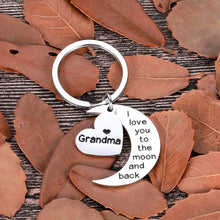 Load image into Gallery viewer, Grandma Christmas Birthday Gifts Keychain I Love You to The Moon and Back Gifts for Grandmother Mothers Day Valentine Gifts from Grandchild Grandson Goddaughter to Grandmother Gifts Jewelry