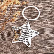 Load image into Gallery viewer, to My Grandson Keychain Valentine’s Day Gifts for Grandson Graduation from Grandma Grandpa Fathers Day Christmas Sweet 16th Birthday Gifts for Him Teens Adult Men Teenage Boys Inspirational