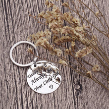 Load image into Gallery viewer, Fathers Day Gifts For Dad Keychain Birthday Gifts For Step Dad From Daughter Son Kids Wife Always Be Your Little Girl Key Ring Father In Law Dad Of The Bride Wedding Anniversary Men Him