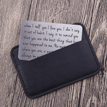 Load image into Gallery viewer, Anniversary Gifts Wallet Insert Card For Men Husband From Wife Girlfriend Boyfriend Birthday Gifts Metal Mini Love Note Valentine Wedding Gifts For Groom Bride Him Her Deployment Gifts