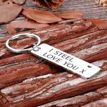 Load image into Gallery viewer, 11th Wedding Anniversary Steel Gifts for Him Her Keychain I Steel Love You Husband Wife 11th Valentine Gifts for Men Women Hubby Wifey Old Couple Gifts for Christmas Funny Boyfriend Girlfriend
