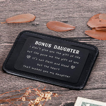 Load image into Gallery viewer, To My Step Daughter Wallet Card Inserts Christmas Valentine Gifts For Step Daughter From Step Mom Mothers Day Inspirational 16 18 Birthday Memento For Her Adult Women Teenage Girls Graduation Gifts