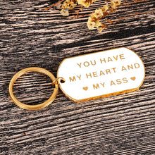 Load image into Gallery viewer, Valentine Day Gifts Keychain for Him Husband Boyfriend Christmas You Have My Heart and My As Anniversary Birthday Gifts for Man Fiance Groom Engagement Wedding Couple Gifts Gag Present from Her