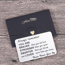 Load image into Gallery viewer, Wallet Card Insert Inspirational Christmas Valentine Gifts For Teen Guys Girls Women Men 2021 Gradation Gifts For Son Daughter Graduates Teenage Coming of Age Birthday For Teens Him Her